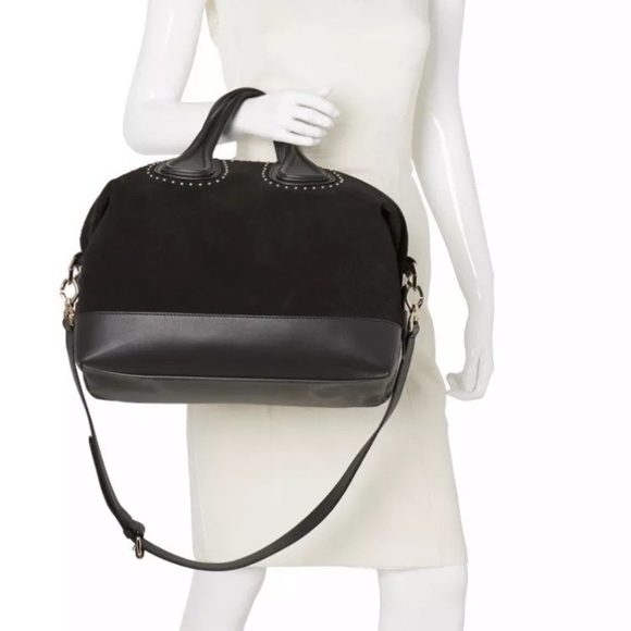 🎁Givenchy nightingale black suede studded satchel - Picture 3 of 9